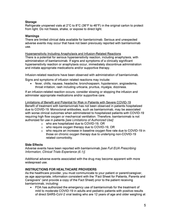 Fact Sheet for Health Care Providers - Page 5